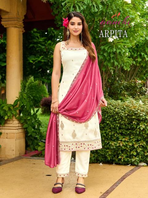 Aanchi arpita 3pcs branded kurti wholesale market